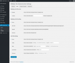 Page screenshot: External Links &rarr; Settings &rarr; 
			Links		