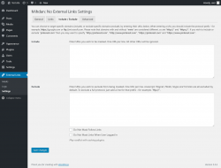 Page screenshot: External Links &rarr; Settings &rarr; 
			Include / Exclude		