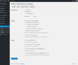 Page screenshot: External Links &rarr; Settings