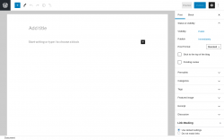 Page screenshot: Add New Post &lsaquo; Test site &mdash; WordPress