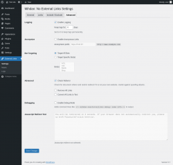 Page screenshot: External Links &rarr; 
			Advanced		
