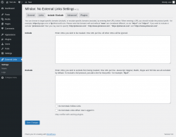 Page screenshot: External Links &rarr; 
			Include / Exclude		