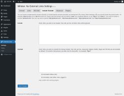 Page screenshot: External Links &rarr; 
			Include / Exclude		