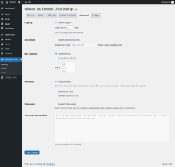 Page screenshot: External Links &rarr; 
			Advanced		