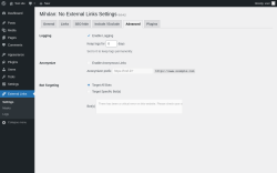 Page screenshot: External Links &rarr; 
			Advanced		
