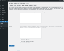 Page screenshot: External Links &rarr; 
			Include / Exclude		