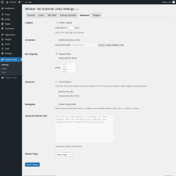 Page screenshot: External Links &rarr; 
			Advanced		