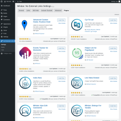 Page screenshot: No External Links &rarr; 
			Plugins		