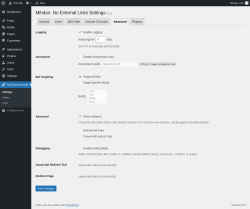 Page screenshot: No External Links &rarr; 
			Advanced		