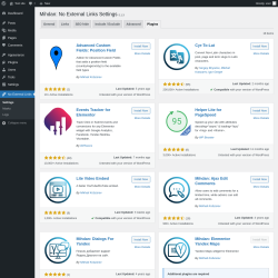 Page screenshot: No External Links &rarr; 
			Plugins		