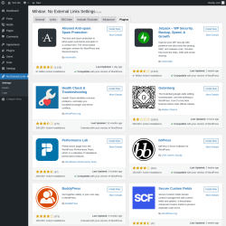 Page screenshot: No External Links &rarr; 
			Plugins		