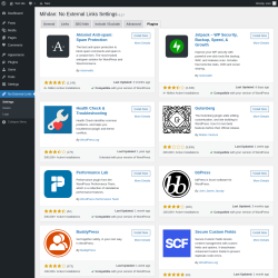 Page screenshot: No External Links &rarr; 
			Plugins		