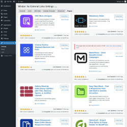 Page screenshot: No External Links &rarr; 
			Plugins		