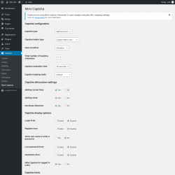 Page screenshot: Settings → Mimi Captcha