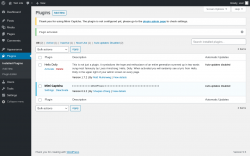 Page screenshot: Plugins ‹ Test site — WordPress
