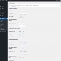 Page screenshot: Settings → Mimi Captcha