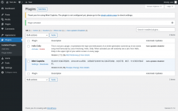 Page screenshot: Plugins ‹ Test site — WordPress