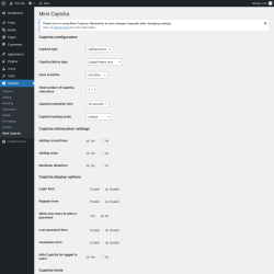 Page screenshot: Settings → Mimi Captcha