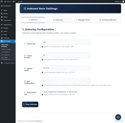 Page screenshot: Mind Web Settings &lsaquo; Test site &mdash; WordPress