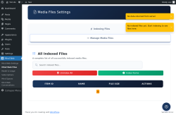 Page screenshot: Mind Web &rarr; Mind Web Files &rarr; 
					
					Manage Media Files				