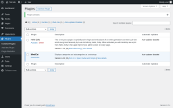 Page screenshot: Plugins &lsaquo; Test site &mdash; WordPress