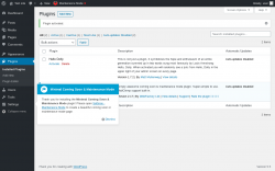 Page screenshot: Plugins &lsaquo; Test site &mdash; WordPress