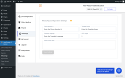 Page screenshot: miniOrange 2-Factor → WhatsApp