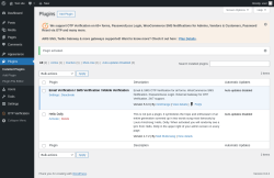 Page screenshot: Plugins ‹ Test site — WordPress