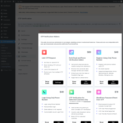 Page screenshot: OTP Verification → AddOns