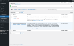 Page screenshot: Plugins ‹ Test site — WordPress