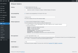 Page screenshot: Settings → Miniposts