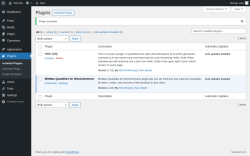 Page screenshot: Plugins &lsaquo; Test site &mdash; WordPress