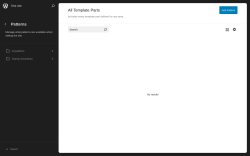 Page screenshot: Appearance → Template Parts