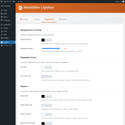 Page screenshot: Lightbox &rarr; 
                     Appearance                