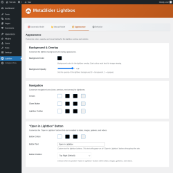 Page screenshot: Lightbox &rarr; 
                    🎨 Appearance                