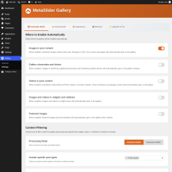 Page screenshot: Gallery &rarr; Settings