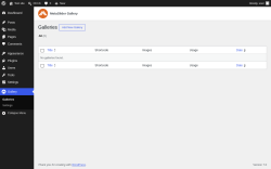 Page screenshot: Galleries &lsaquo; Test site &mdash; WordPress