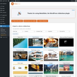 Page screenshot: MetaSlider &rarr; Quick Start