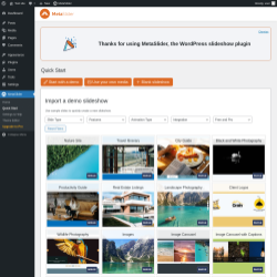 Page screenshot: MetaSlider &rarr; Quick Start
