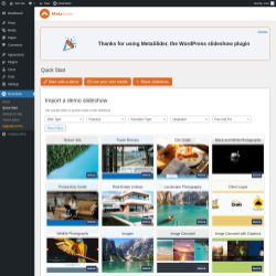 Page screenshot: MetaSlider &rarr; Quick Start