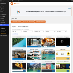 Page screenshot: MetaSlider &rarr; Quick Start