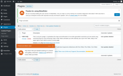 Page screenshot: Plugins ‹ Test site — WordPress