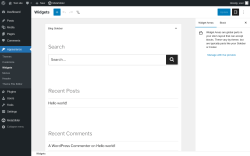 Page screenshot: Widgets &lsaquo; Test site &mdash; WordPress