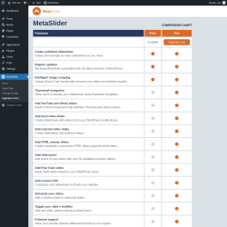 Page screenshot: MetaSlider &rarr; Upgrade to Pro