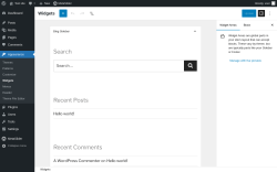 Page screenshot: Widgets &lsaquo; Test site &mdash; WordPress