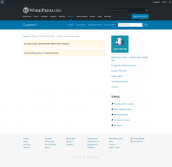 Page screenshot: Mobile App Editor → Support Forum