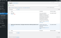 Page screenshot: Plugins ‹ Test site — WordPress