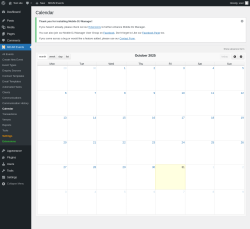 Page screenshot: MDJM Events → Calendar