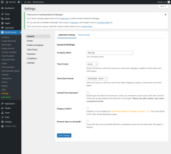 Page screenshot: MDJM Events → Settings