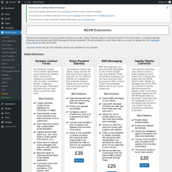 Page screenshot: MDJM Events → Extensions